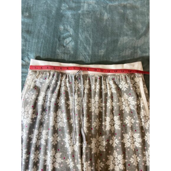 Nautica Womens Snowflake Print Pajama Set XL Gray Henley Top Elastic Waist Cozy - Picture 13 of 16
